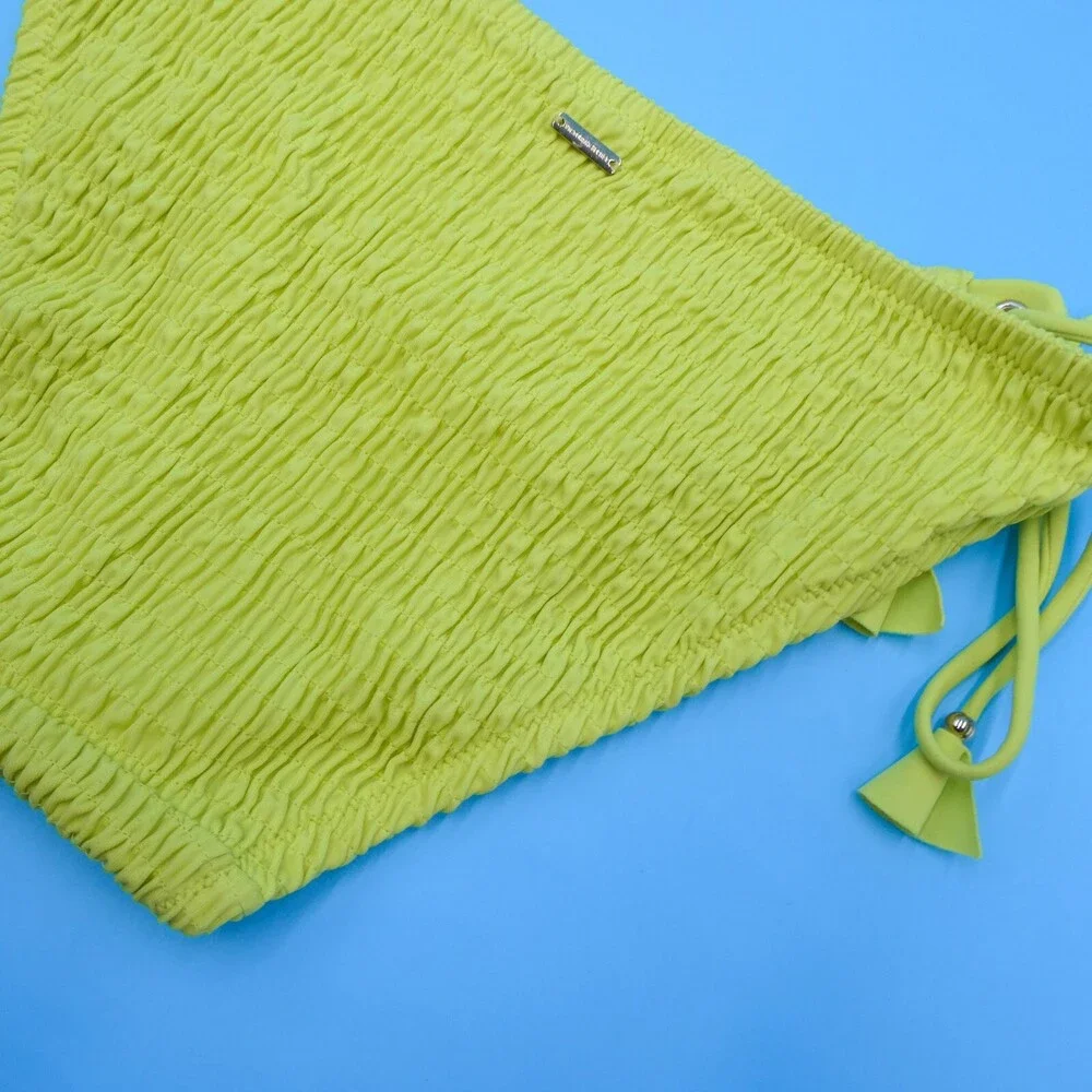 Victorias‎ Secret Large Bikini Bottom Yellow Side Tie Brazilian Swim Tassled New